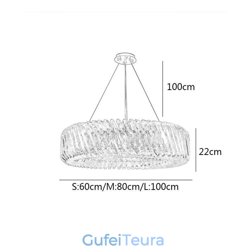 אור תליון אירופאי עגול זכוכית עיטור מנורת תלייה