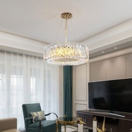 אור תליון אירופאי עגול זכוכית עיטור מנורת תלייה