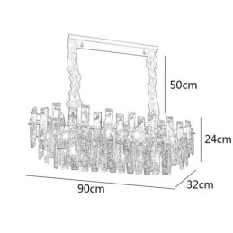 נברשת זכוכית אירופאית אור מנורות תליון אובליות