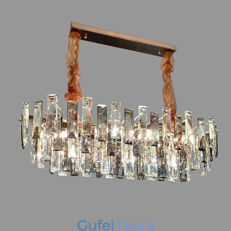 נברשת זכוכית אירופאית אור מנורות תליון אובליות