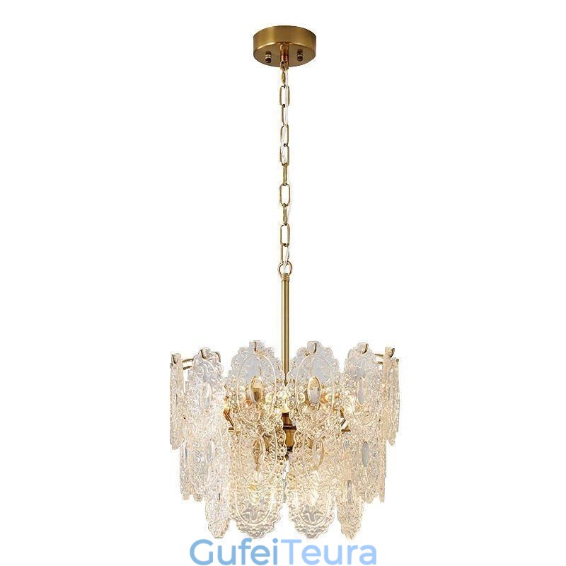 מודרני זכוכית תליון אור נברשת ברונזה זהב