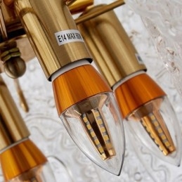 מודרני זכוכית תליון אור נברשת ברונזה זהב