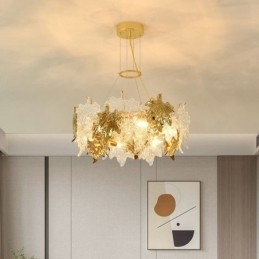 Maple Leaf Pendant Light אירופאי נברשת זכוכית לעיצוב הבית