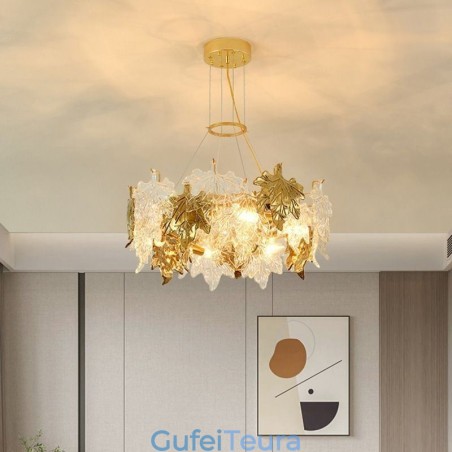Maple Leaf Pendant Light אירופאי נברשת זכוכית לעיצוב הבית