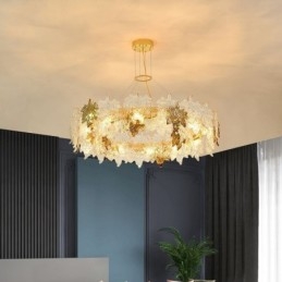 Maple Leaf Pendant Light אירופאי נברשת זכוכית לעיצוב הבית