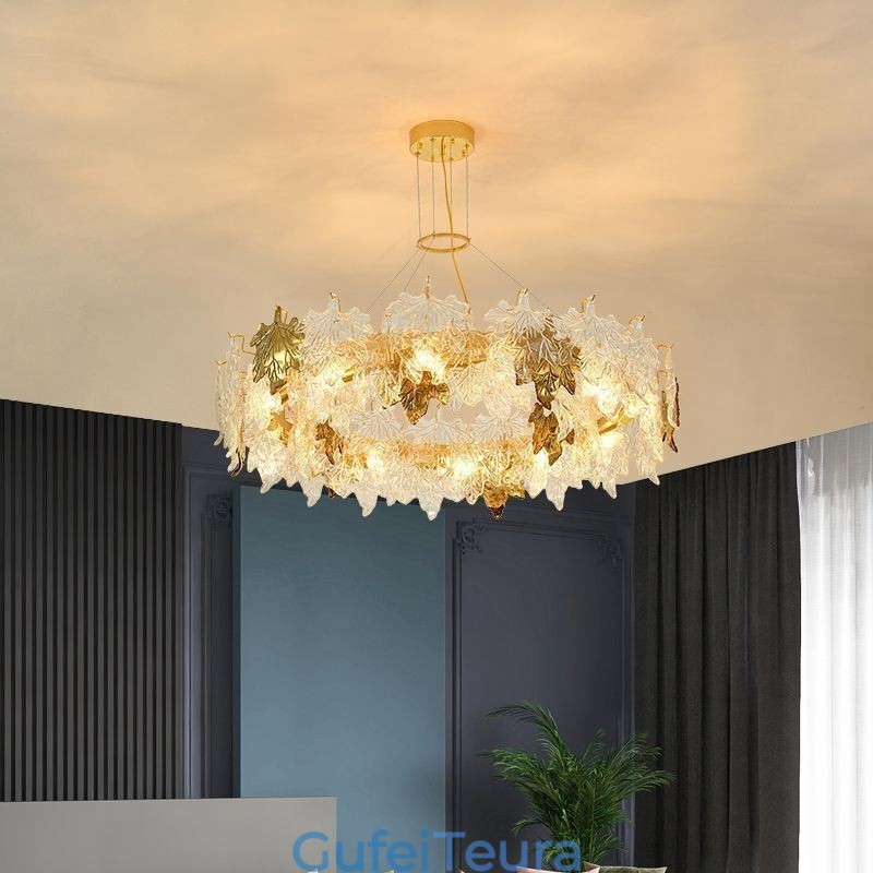 Maple Leaf Pendant Light אירופאי נברשת זכוכית לעיצוב הבית