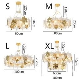 Maple Leaf Pendant Light אירופאי נברשת זכוכית לעיצוב הבית