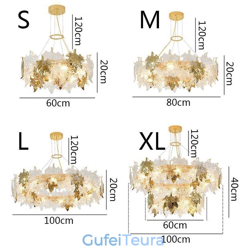 Maple Leaf Pendant Light אירופאי נברשת זכוכית לעיצוב הבית