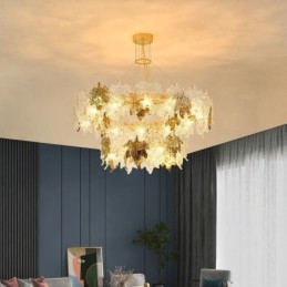 Maple Leaf Pendant Light אירופאי נברשת זכוכית לעיצוב הבית