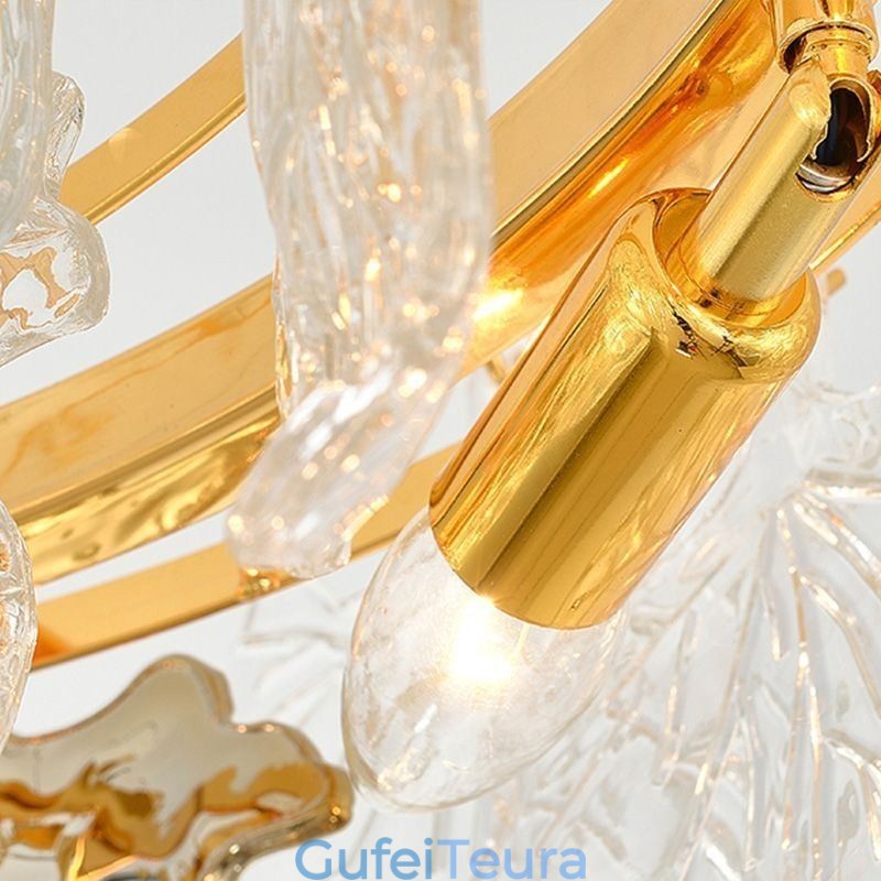 Maple Leaf Pendant Light אירופאי נברשת זכוכית לעיצוב הבית