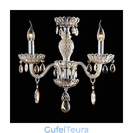 3 אור סגנון הארמון נברשת זכוכית עם נורת נר