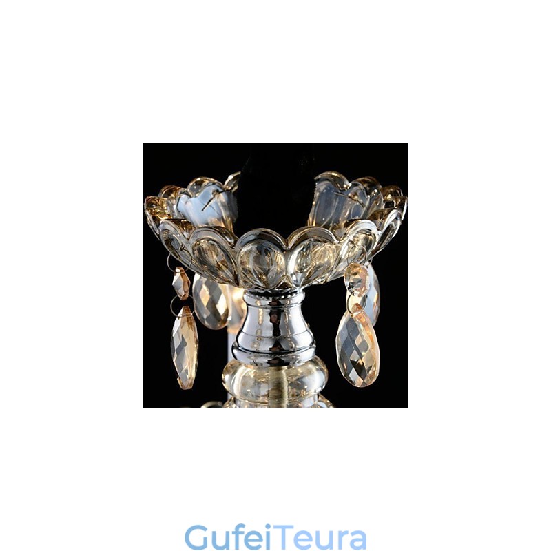 3 אור סגנון הארמון נברשת זכוכית עם נורת נר