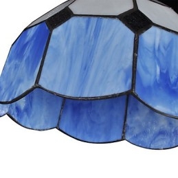 נברשת מיני סטייל כפרי מוסך לבן + כחול אורות זכוכית