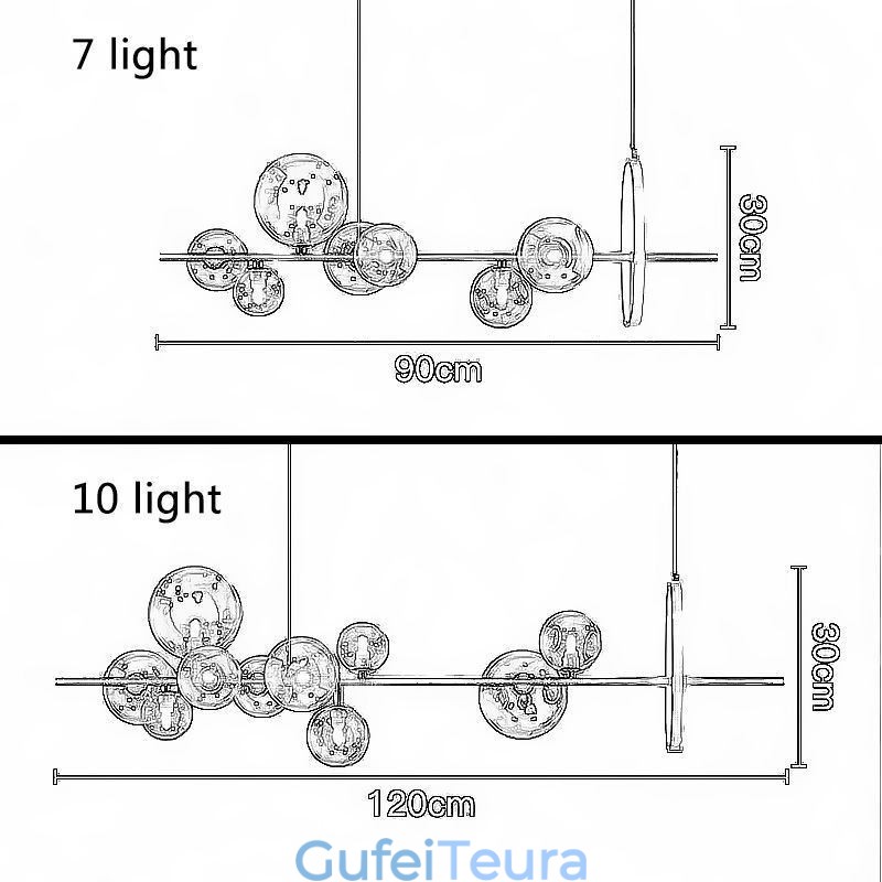 נברשת תליון בועת זכוכית מודרנית G9 נורות