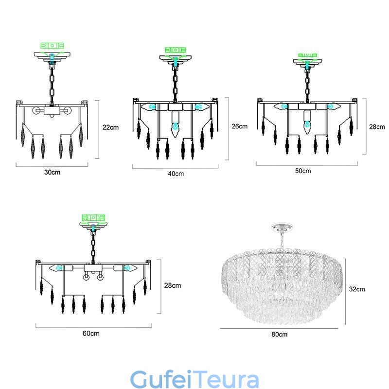 אור תליון אירופי יוקרתי אור תקרה קריסטל