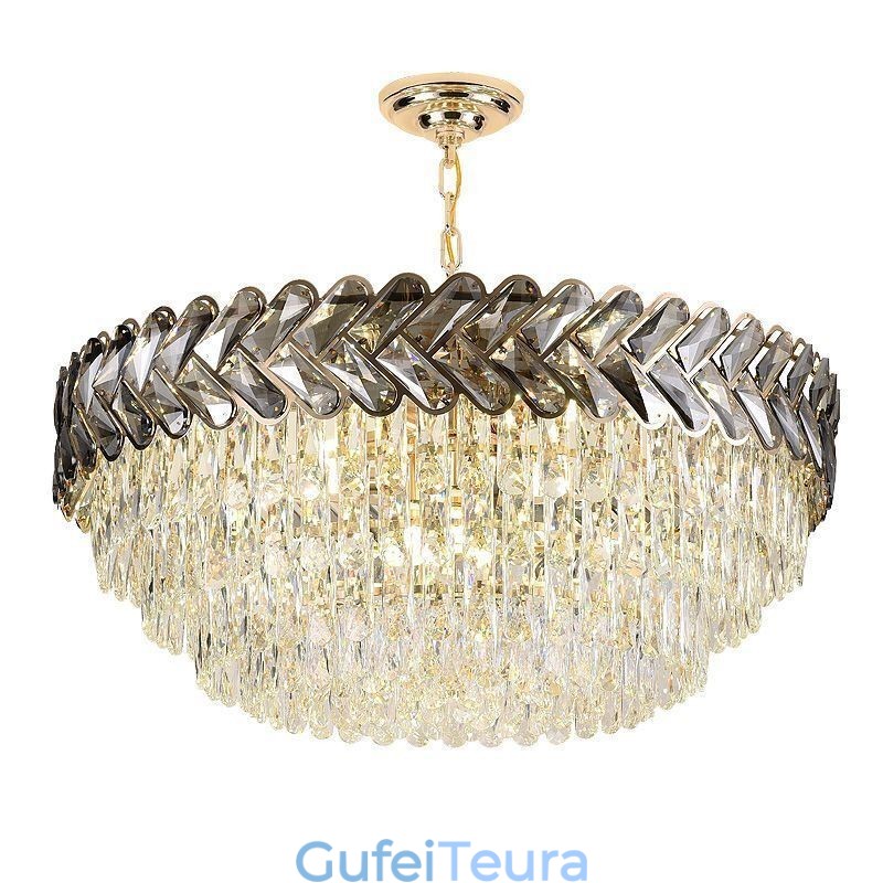 גוף תאורה תקרה זהב תליון קריסטל