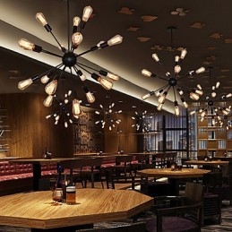 מעצבי מדינה נברשת מתכת פליז עתיקה