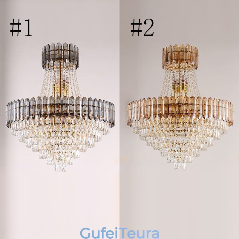 תאורת תליון קריסטל זהב מודרנית אור תלייה