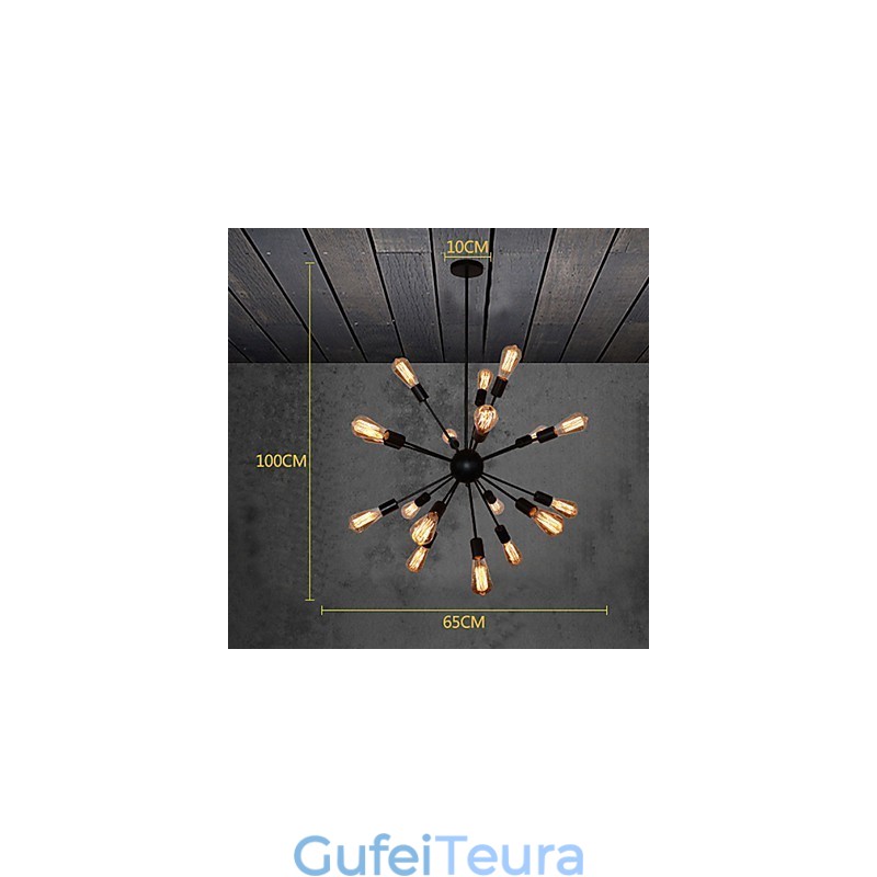 מעצבי מדינה נברשת מתכת פליז עתיקה