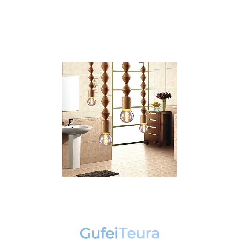 נברשת במבוק עץ בסגנון מיני קלאסי מסורתי