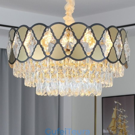 תאורת תליון קריסטל גופי תקרת תחרה מודרניים