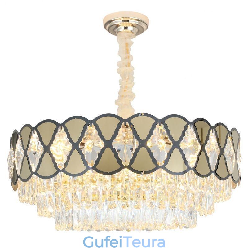 תאורת תליון קריסטל גופי תקרת תחרה מודרניים