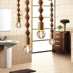 נברשת במבוק עץ בסגנון מיני קלאסי מסורתי