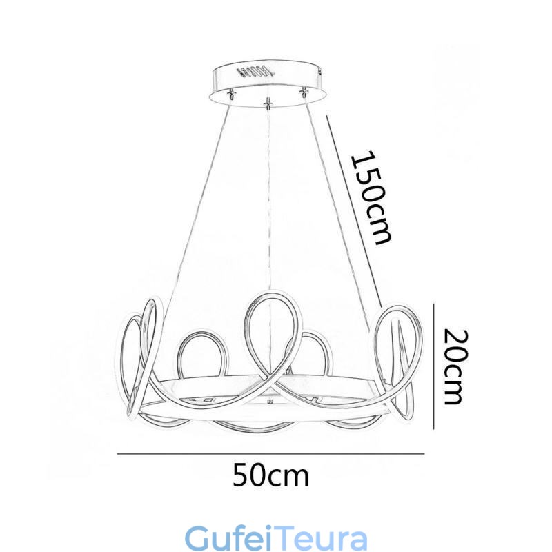 אור תלייה מודרני כתר תליון אור אלומיניום 1 אור