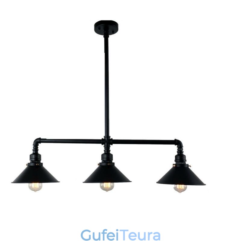 3 אור רטרו תעשייתי וינטג' צינור מים תליון אור נברשת כפרי כפרי