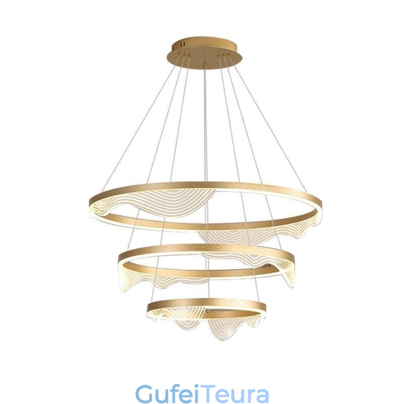 אור תליון גל זהב ריפל אור תלוי 3 אור