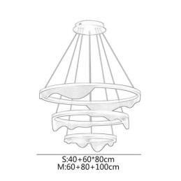 אור תליון גל זהב ריפל אור תלוי 3 אור