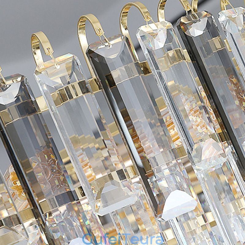 גוף תאורה תקרה קריסטל תליון מלבן