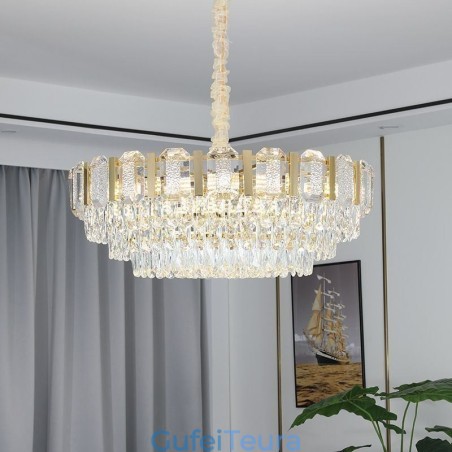 גוף אור תליון קריסטל עגול לתקרה