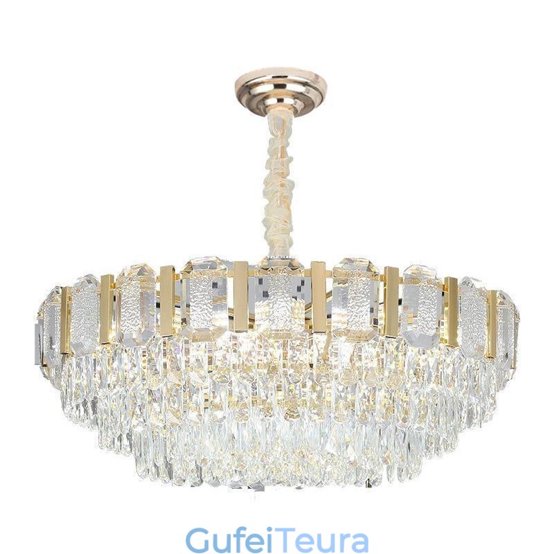 גוף אור תליון קריסטל עגול לתקרה