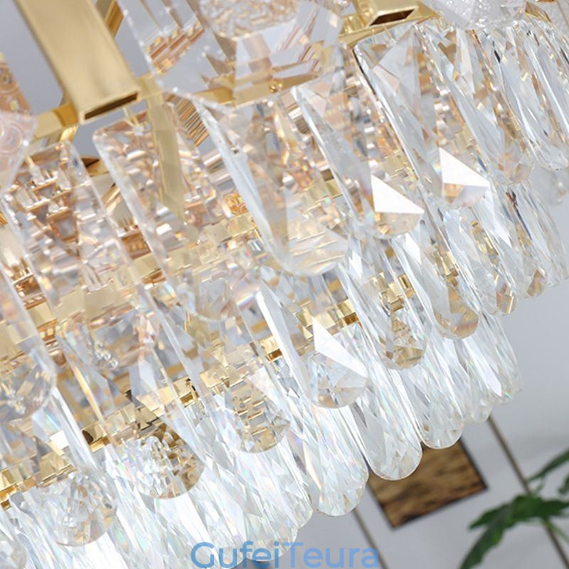 גוף אור תליון קריסטל עגול לתקרה