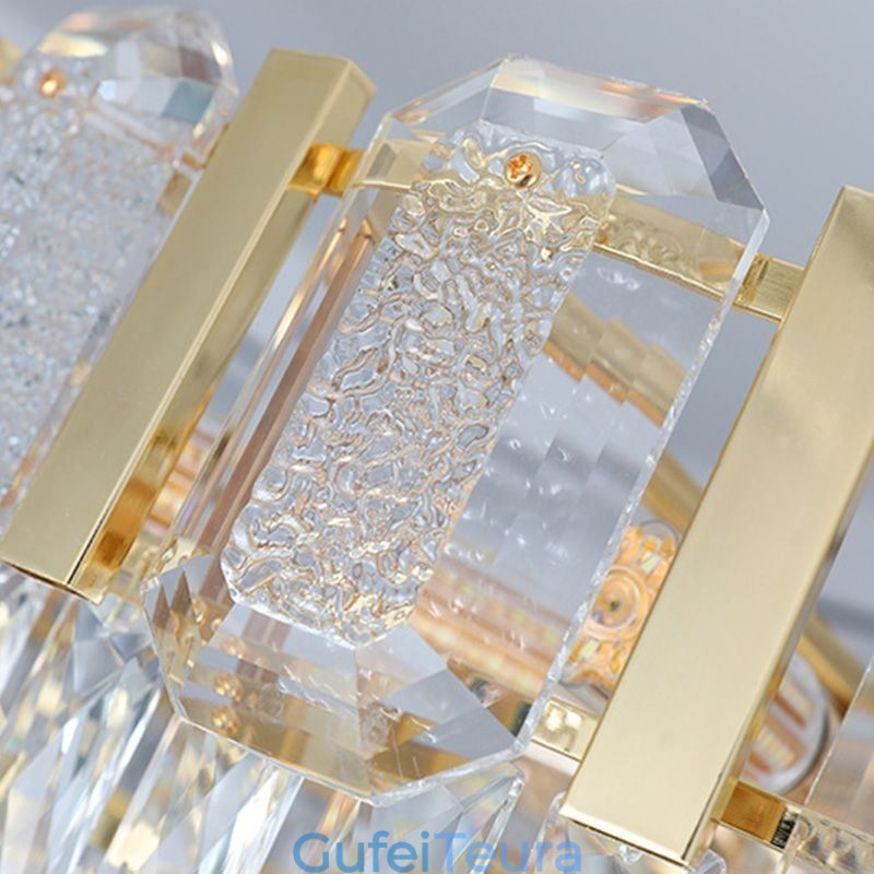 גוף אור תליון קריסטל עגול לתקרה