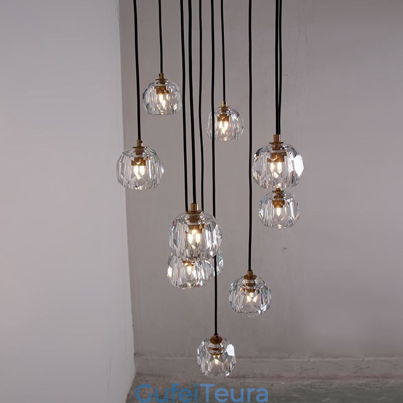 כדור כדורגל Mordern קריסטל צורת כדור כדורגל אורות תקרה תלויים