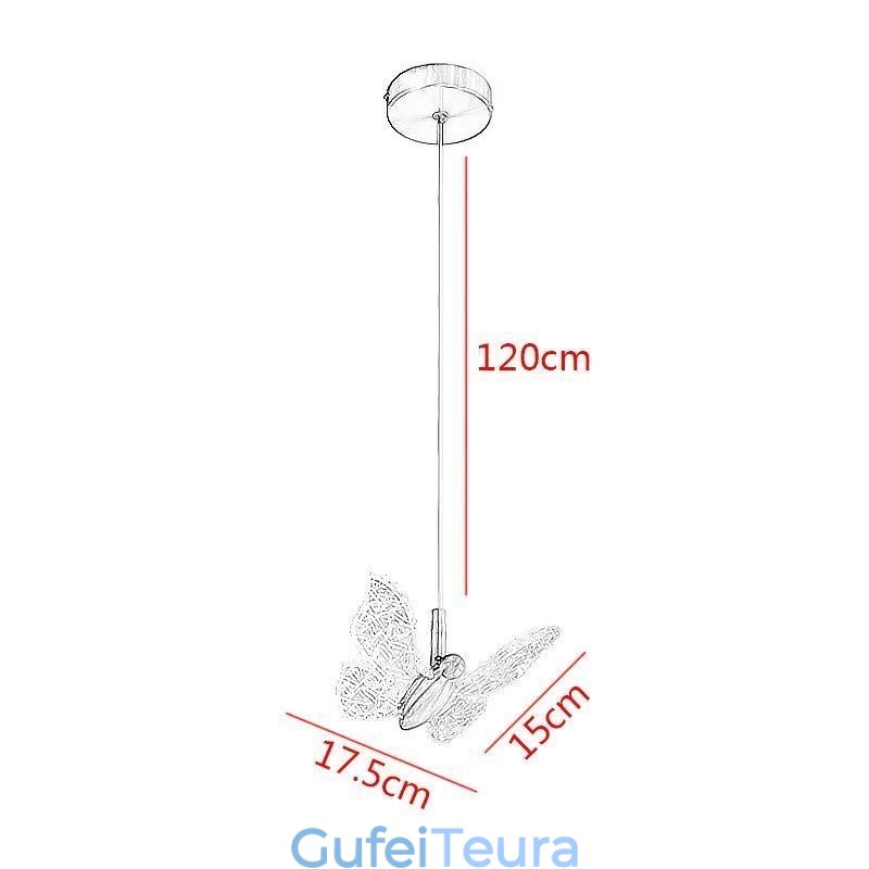 גוף תאורה לתקרה פרפר אקרילי תליון
