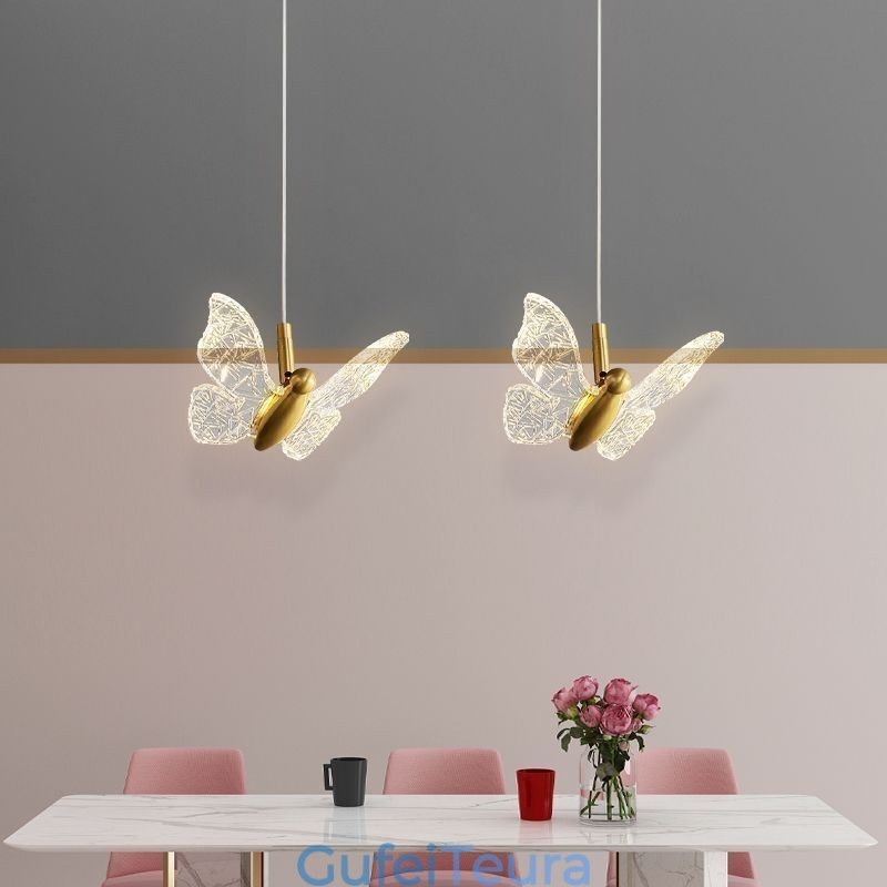 גוף תאורה לתקרה פרפר אקרילי תליון