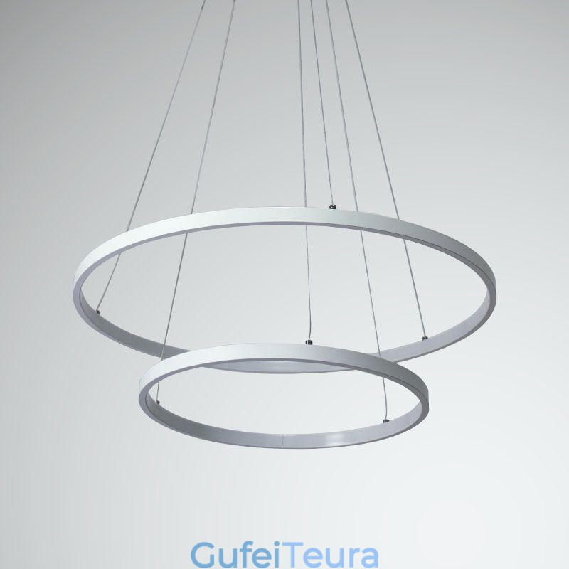 אור תליון פשוט מודרני מאלומיניום טבעת כפולה אור תלייה