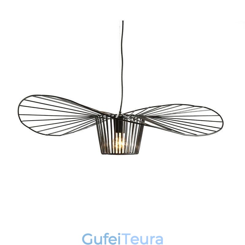 אור תליון ברזל מנורה כובע קש 1 אור