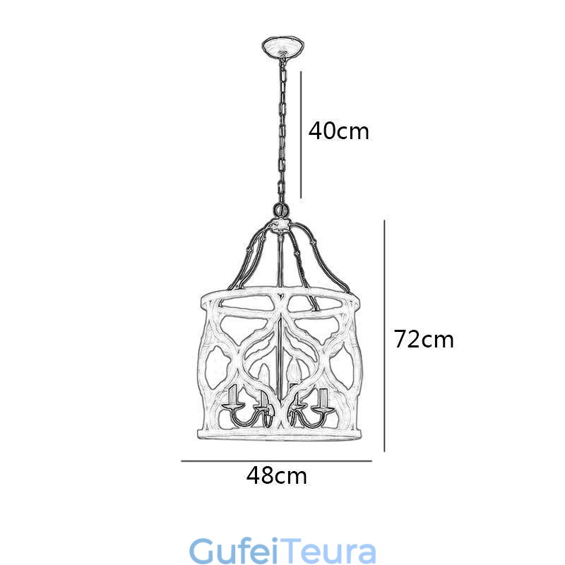 פנס תליון אור בסגנון וינטג' 4 אור