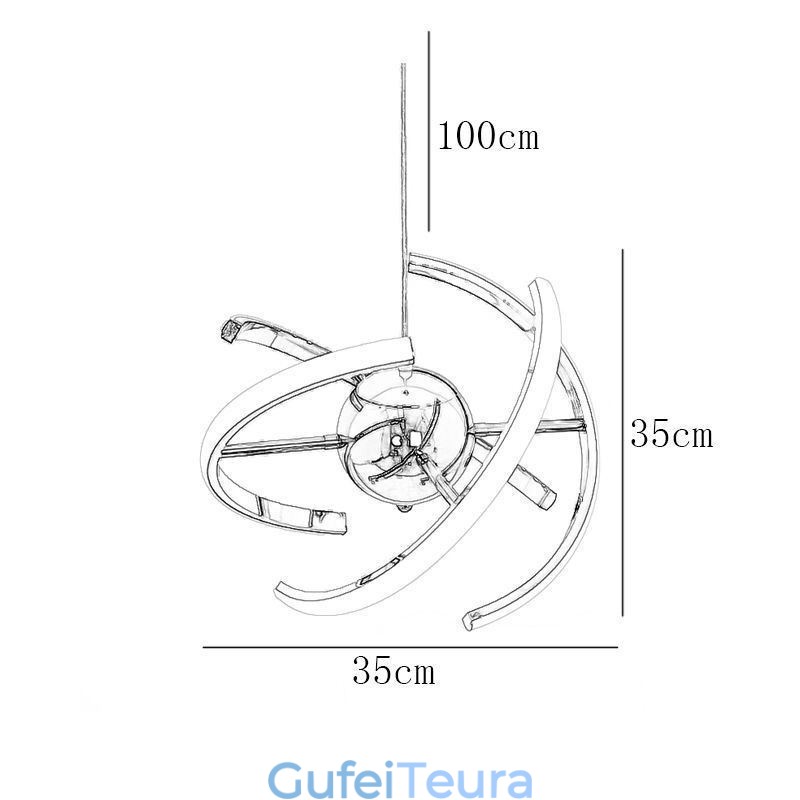 גלובוס מסתובב תליון מנורת תקרה דקורטיבית