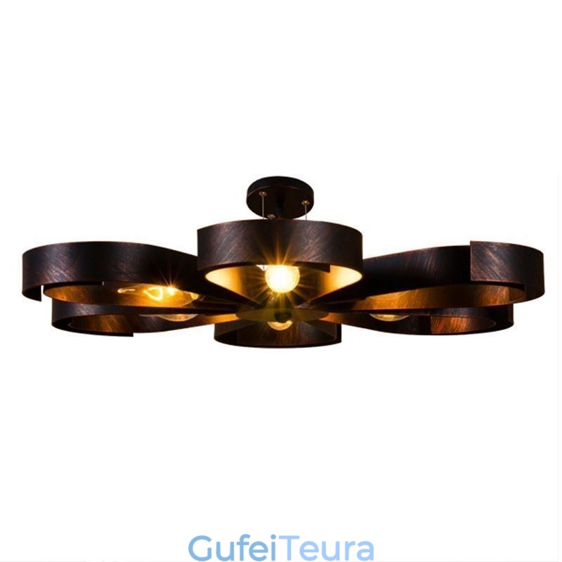 אור תקרה מודרני וינטג' ברזל בצורת פרח אור תליון