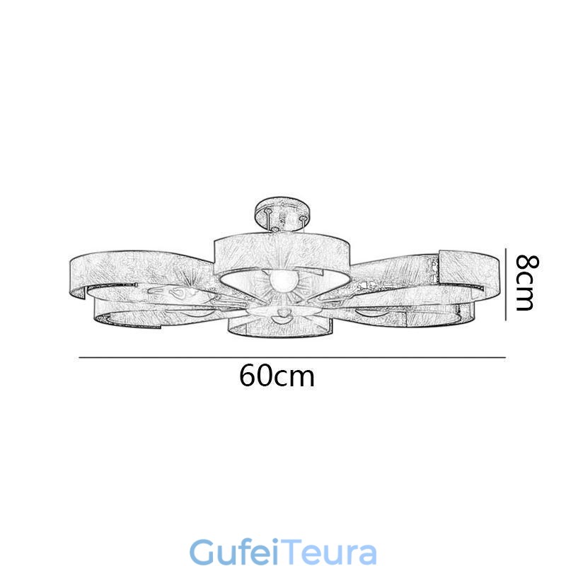 אור תקרה מודרני וינטג' ברזל בצורת פרח אור תליון