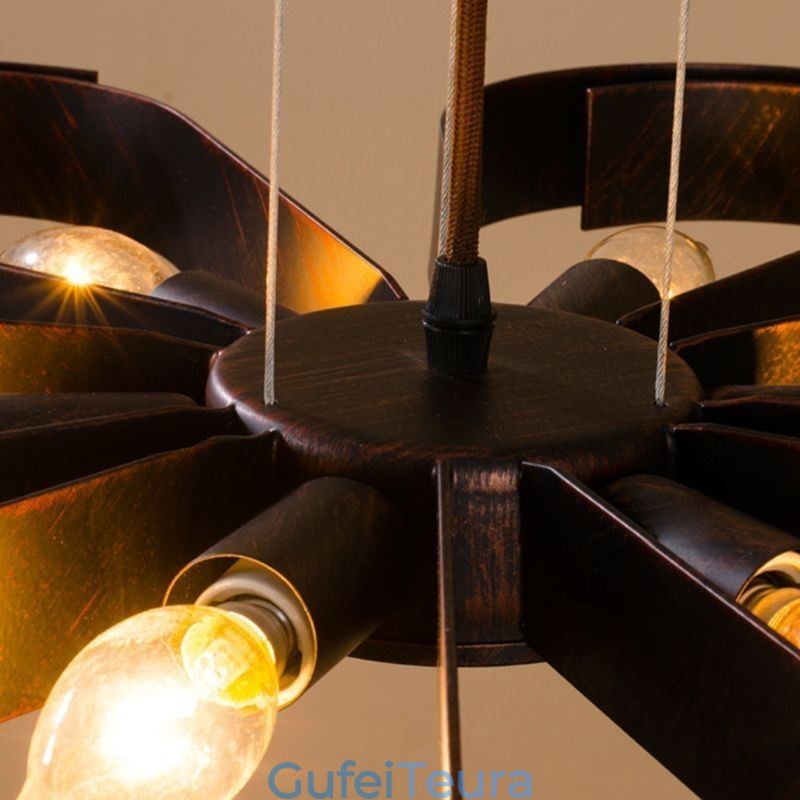 אור תקרה מודרני וינטג' ברזל בצורת פרח אור תליון