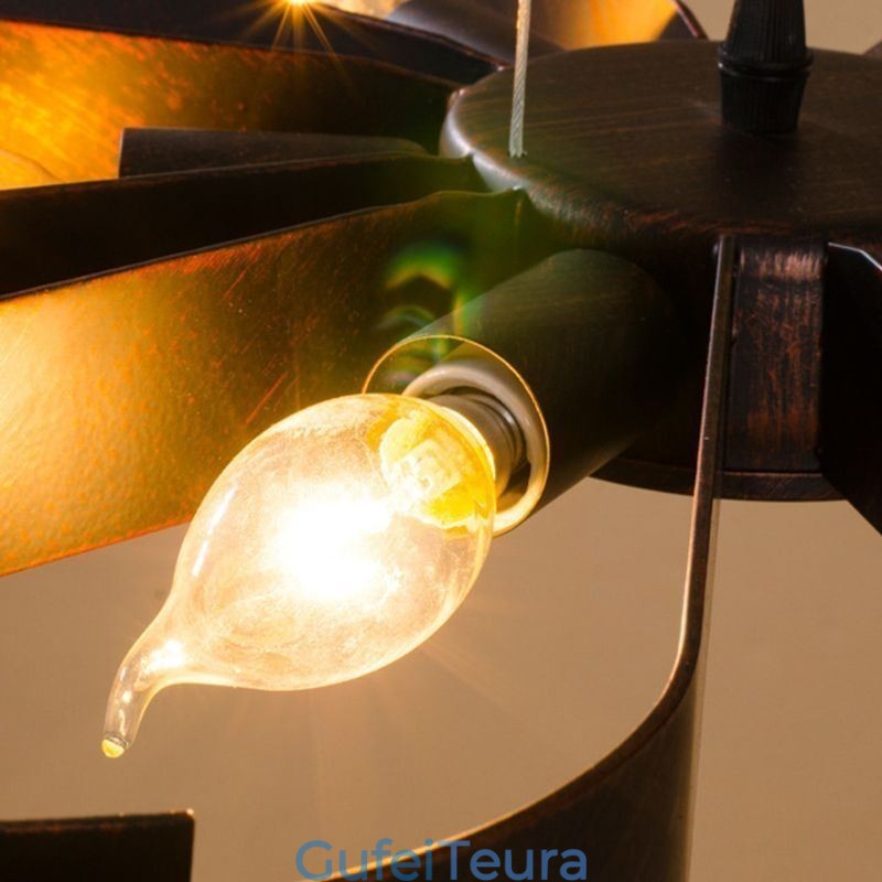 אור תקרה מודרני וינטג' ברזל בצורת פרח אור תליון