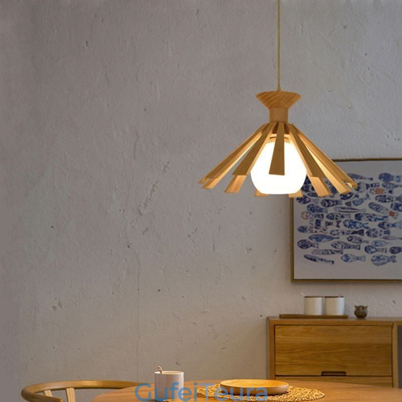 גוף תאורה תליון עץ בסגנון פשוט