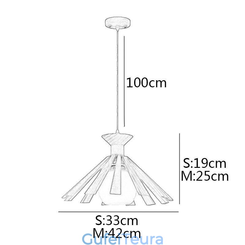 גוף תאורה תליון עץ בסגנון פשוט