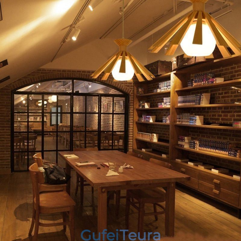 גוף תאורה תליון עץ בסגנון פשוט